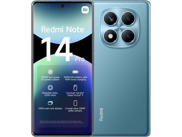 Смартфони Xiaomi Redmi Note 14 Pro - 8GB RAM / 256GB, Ocean Blue