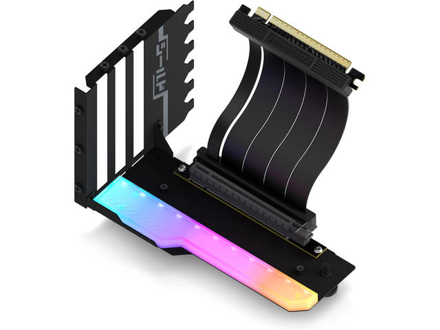 Кабели за компоненти EZDIY-FAB SHIELD комплект за вертикален монтаж на видеокарта, ARGB Черен