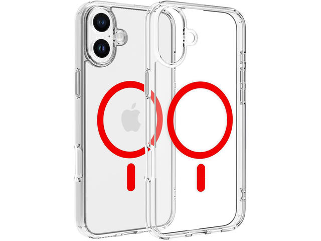 Калъфи Dviced Magsafe iPhone 16 Plus clear case - Red