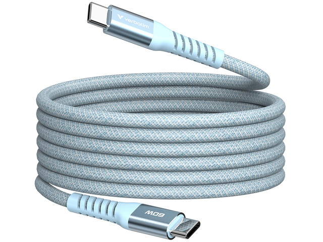 Кабели и Адаптери Verbatim Sync & Charge USB-C to USB-C 100W Magnetic 120 cm - Blue