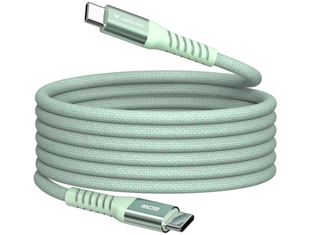 Кабели и Адаптери Verbatim Sync & Charge USB-C to USB-C 100W Magnetic 120 cm - Green