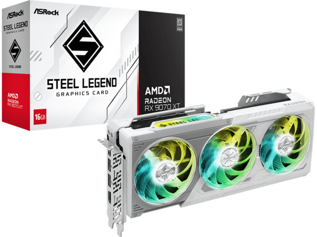 Видео карти ASRock AMD Radeon RX 9070 XT Steel Legend 16GB
