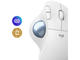 Мишки Logitech ERGO M575S,  Off-White + Blue Ball