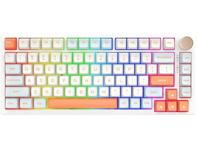 Клавиатури VGN N75 Wired Mechanical Keyboard, Jelly Orange, Power Silver суич