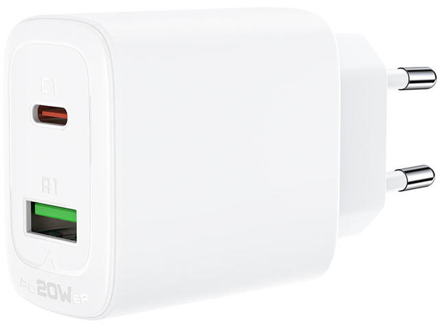 Зарядни устройства Acefast  Fast Charge Wall Charger A25 PD20W (1xUSB-C+1xUSB-A) EU