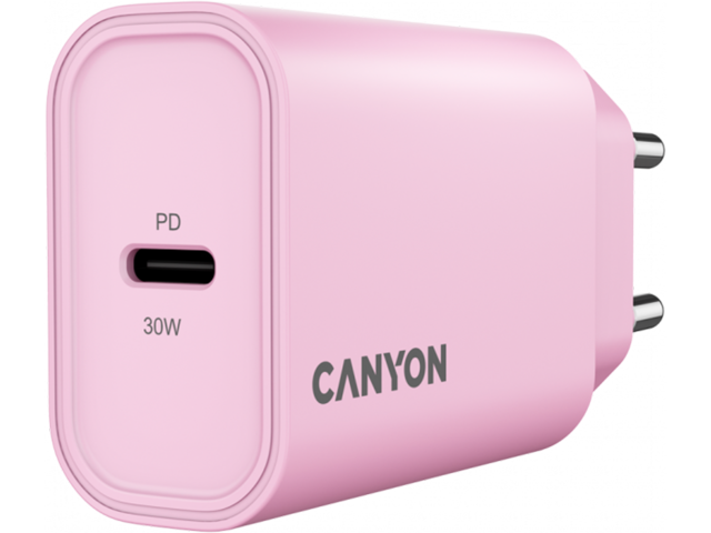 Зарядни устройства Canyon Wall Charger OnCharge 30CL, Pink