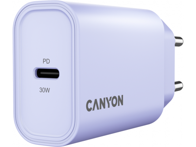 Зарядни устройства Canyon Wall Charger OnCharge 30CL, Purple