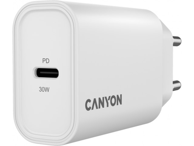 Зарядни устройства Canyon Wall Charger OnCharge 30CL, White