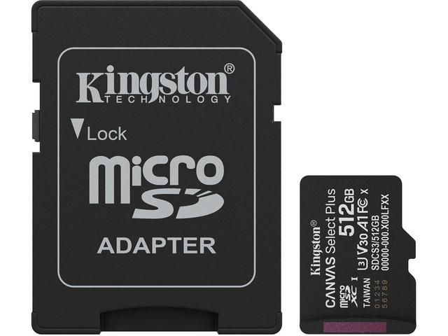 Карти памет  512GB microSDXC Kingston Canvas Select Plus Gen3