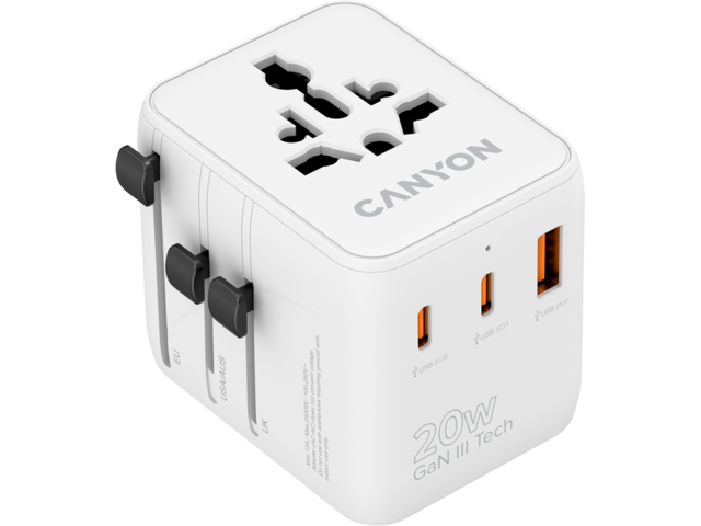 Зарядни устройства Canyon Universal Travel Adapter OnTour 20 CNS-TA20W1005W