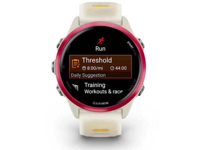 Смарт часовници Garmin Forerunner® 570 - 42мм - Raspberry Aluminium с Translucent Bone/Mango каишка 