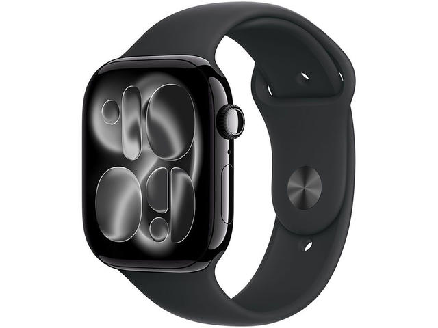 Смарт часовници Apple Watch S11 GPS 42mm Jet Black Aluminium Case with Black Sport Band - S/M