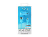 Зарядни устройства PURO Mini зарядно за кола за iPhone + Lightning кабел