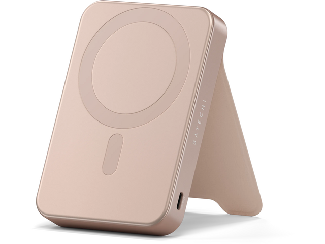 Външни батерии Satechi Qi2 10K Magnetic Power Bank with Stand - Desert Rose