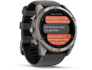 Смарт часовници Garmin fēnix® 8 Pro - 47 mm, AMOLED, Sapphire - Titanium с Graphite/black силиконова каишка