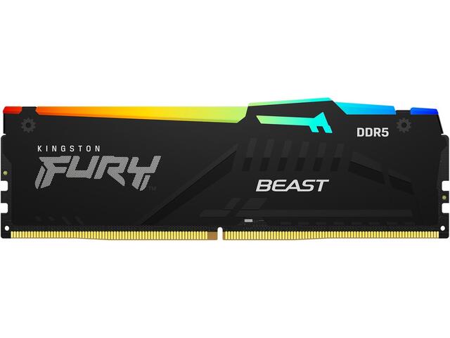 Оперативна памет 32GB DDR5 6000 MT/s Kingston FURY Beast RGB Black, Разопакована 