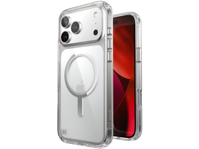 Калъфи Speck iPhone 17 Pro Max, Presidio, Perfect Clear, MagSafe Silver