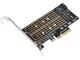 Части и аксесоари Makki PCI-e 3.0 x4 към 2x M.2 NVMe+SATA Адаптер