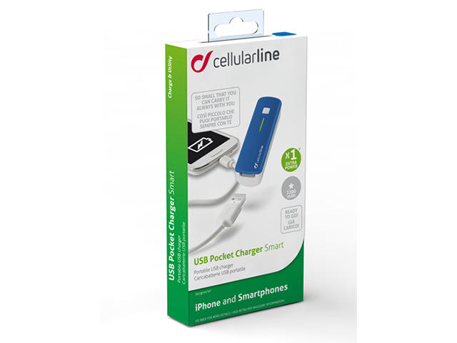 Външни батерии Cellular line 2200 mAh, синя