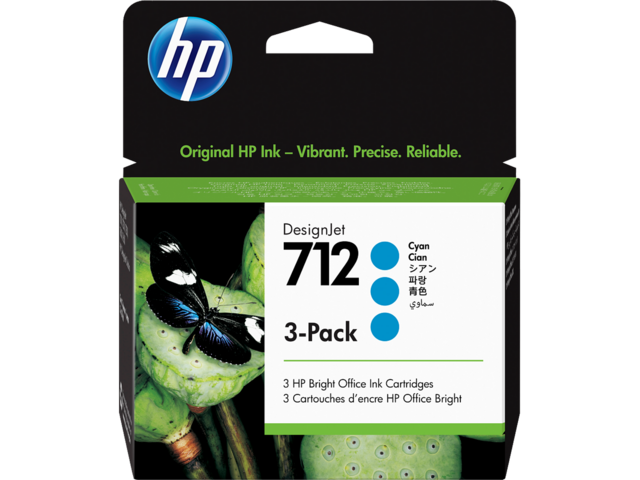 Консумативи HP 712 3-pack 29-ml Cyan DesignJet Ink Cartridge