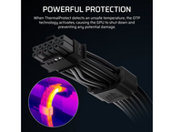 Кабели за компоненти Corsair ThermalProtect PCIe 5.1 600W 12V-2x6 Cable, Черен