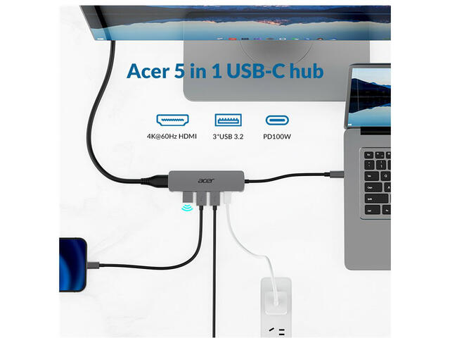 USB Хъб Acer 5-in-1 Type-C Dongle