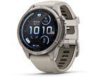 Смарт часовници Garmin fēnix® 9 Pro, inReach® - 43 мм - Titanium с Fog Grey/Dark Sandstone sandstone силиконова каишка