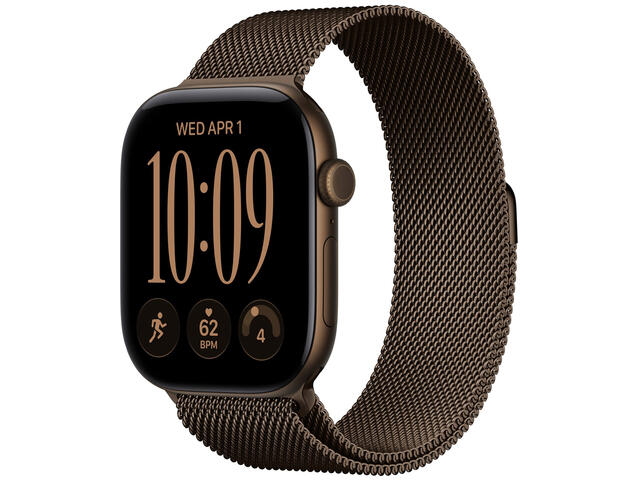 Смарт часовници Apple Watch Series 12 46mm - GPS + Cellular - Aluminum, Dark Bronze, Milanese Loop, M/L