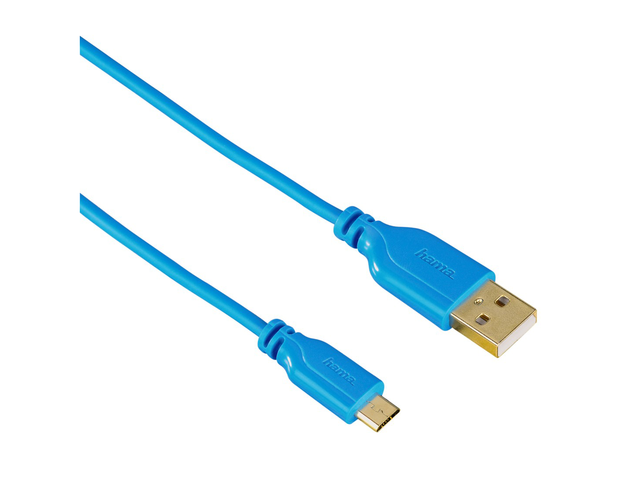 Кабели и Адаптери Hama USB - micro usb "Flexi-Slim", USB 2.0, 0,75м син