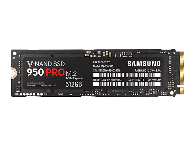 SSD 512GB M.2 PCIe Samsung 950 Pro